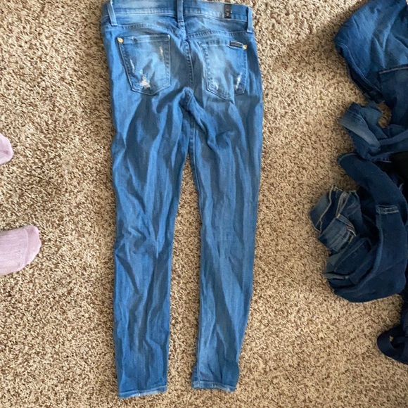 7 For All Man Kind ripped Skinny Jean size 26 - Picture 2 of 4